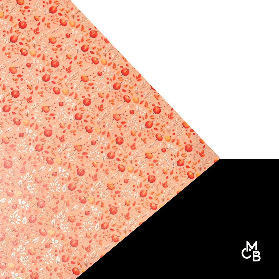 P0445 | 1/8" Harvest Pumpkins on Matte Barely Apricot CMB PRESTIGE PATTERNS - CMB Prestige Pattern